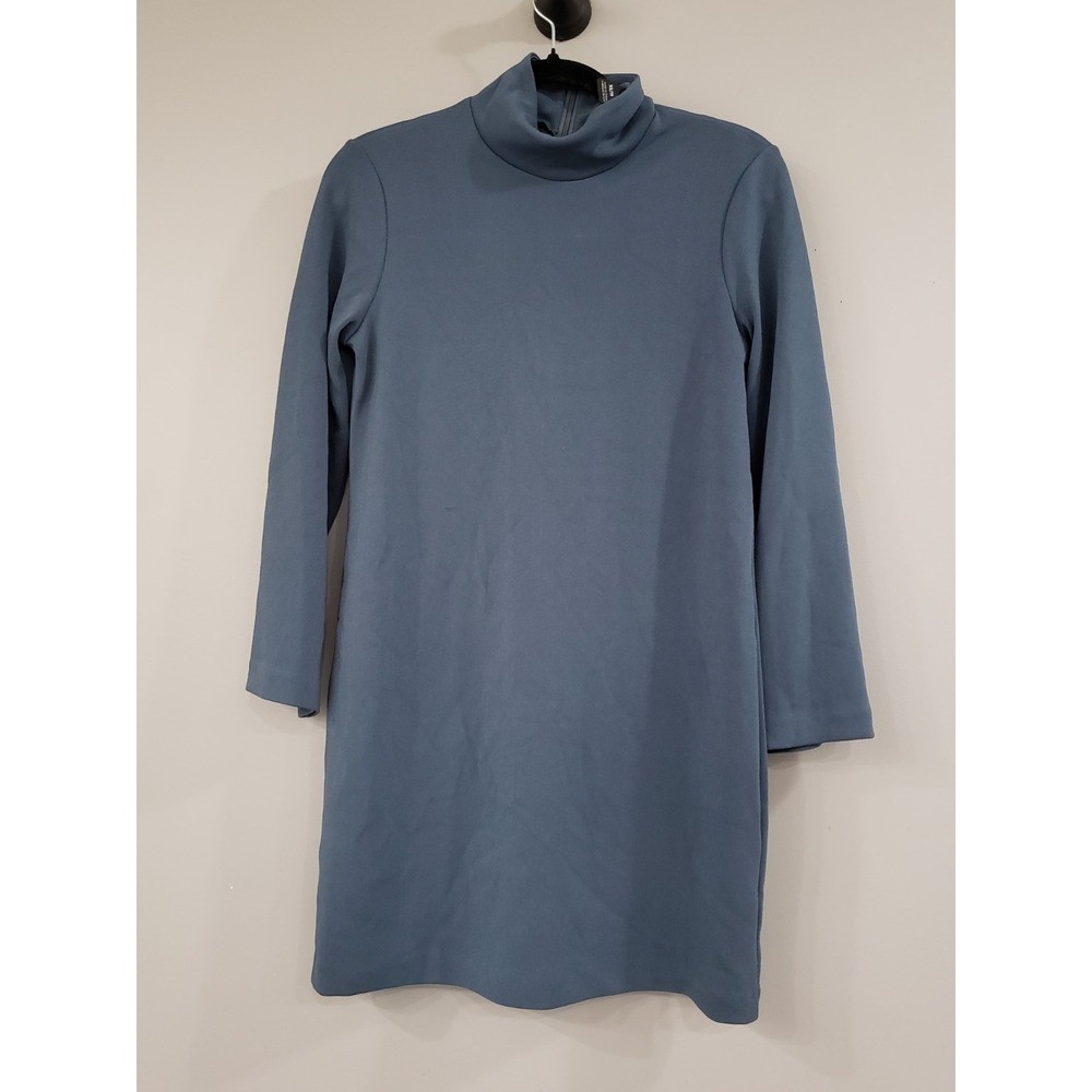 NEW Club Monaco Ellaibellai Knit Blue Dress Size XS LONG SLEEVE TURTLENECK